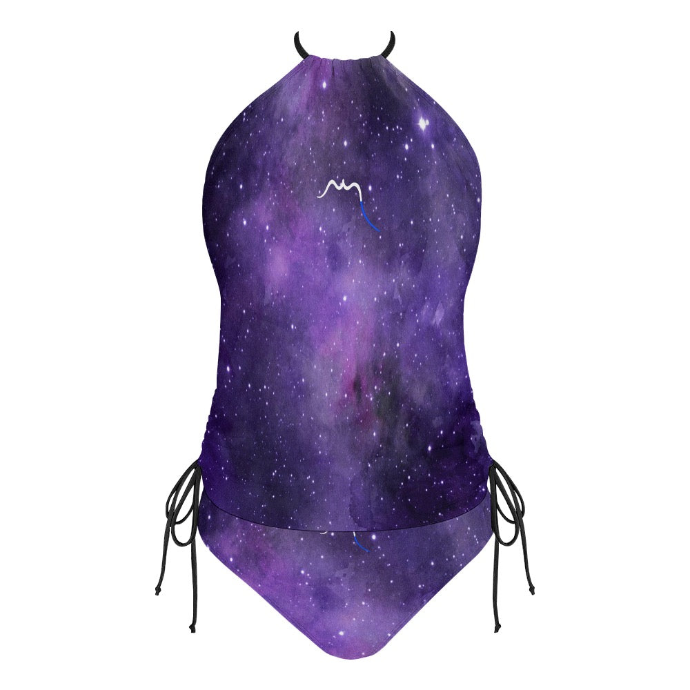 bikini dos nu azul face coloris violet