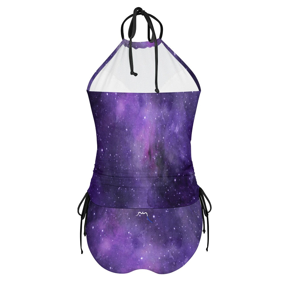 bikini dos nu azul dos coloris violet