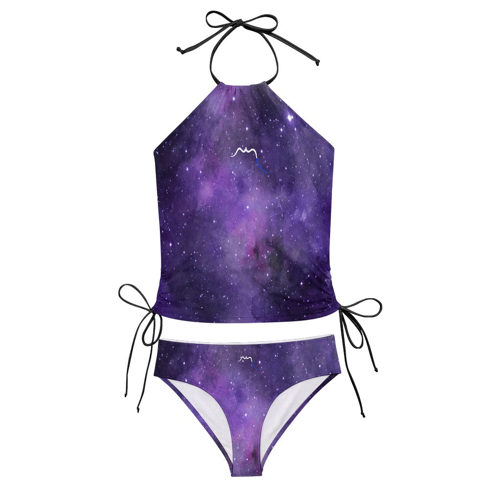 bikini dos nu azul détail coloris violet
