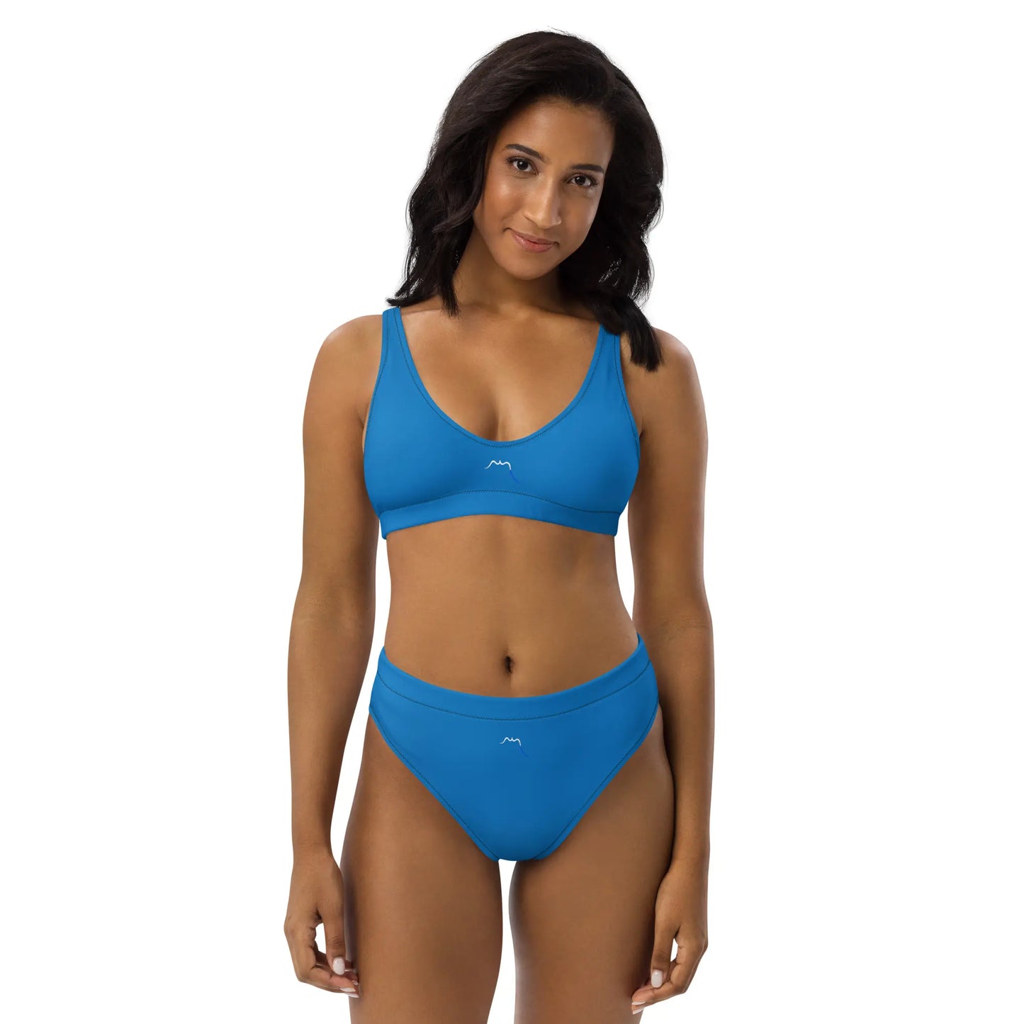 bikini éco-responsable uhabia porté face coloris bleu brillant
