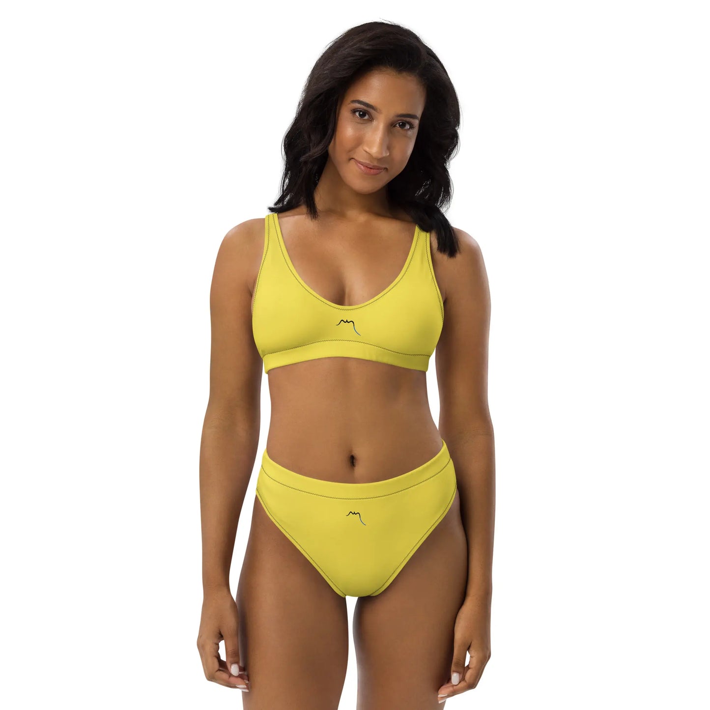 bikini éco-responsable uhabia porté face coloris jaune pâle