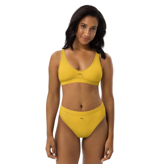 bikini éco-responsable uhabia porté face coloris jaune foncé