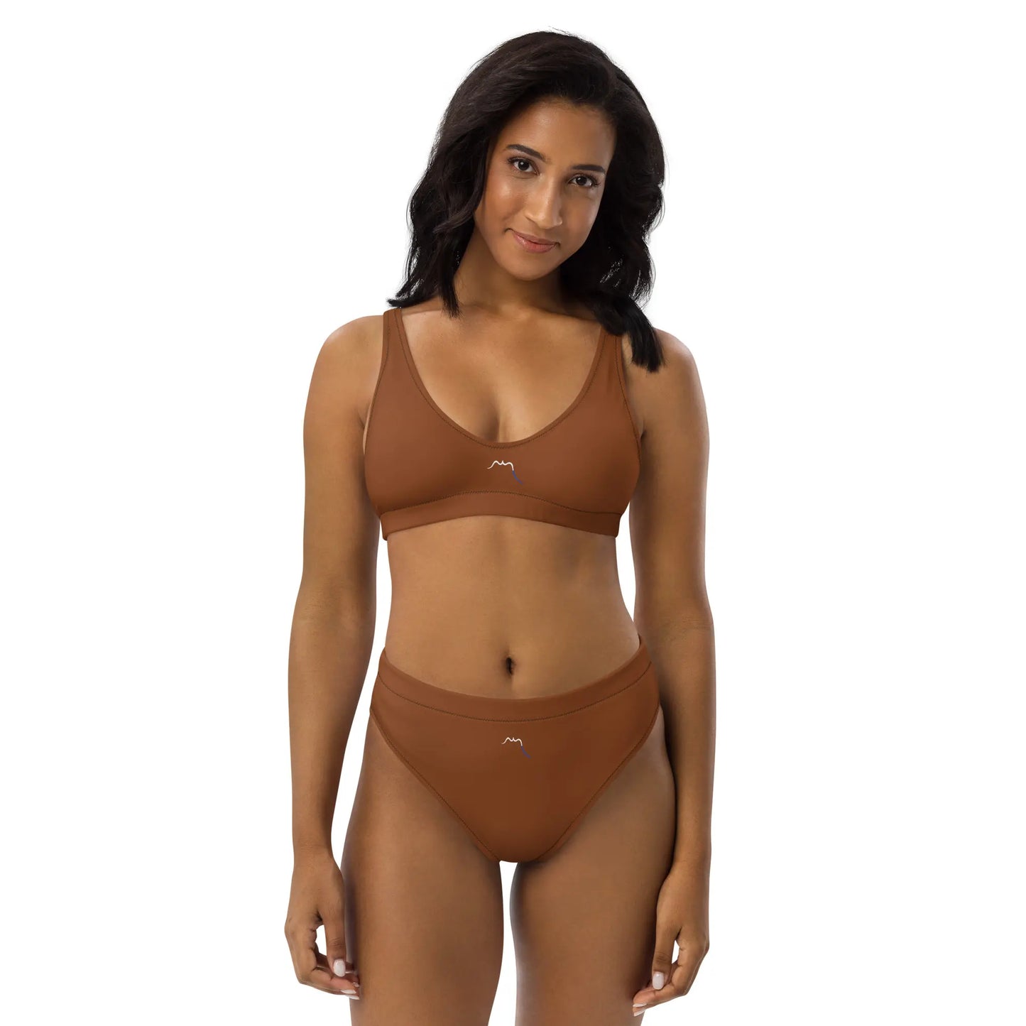 bikini éco-responsable uhabia porté face coloris marron caramel