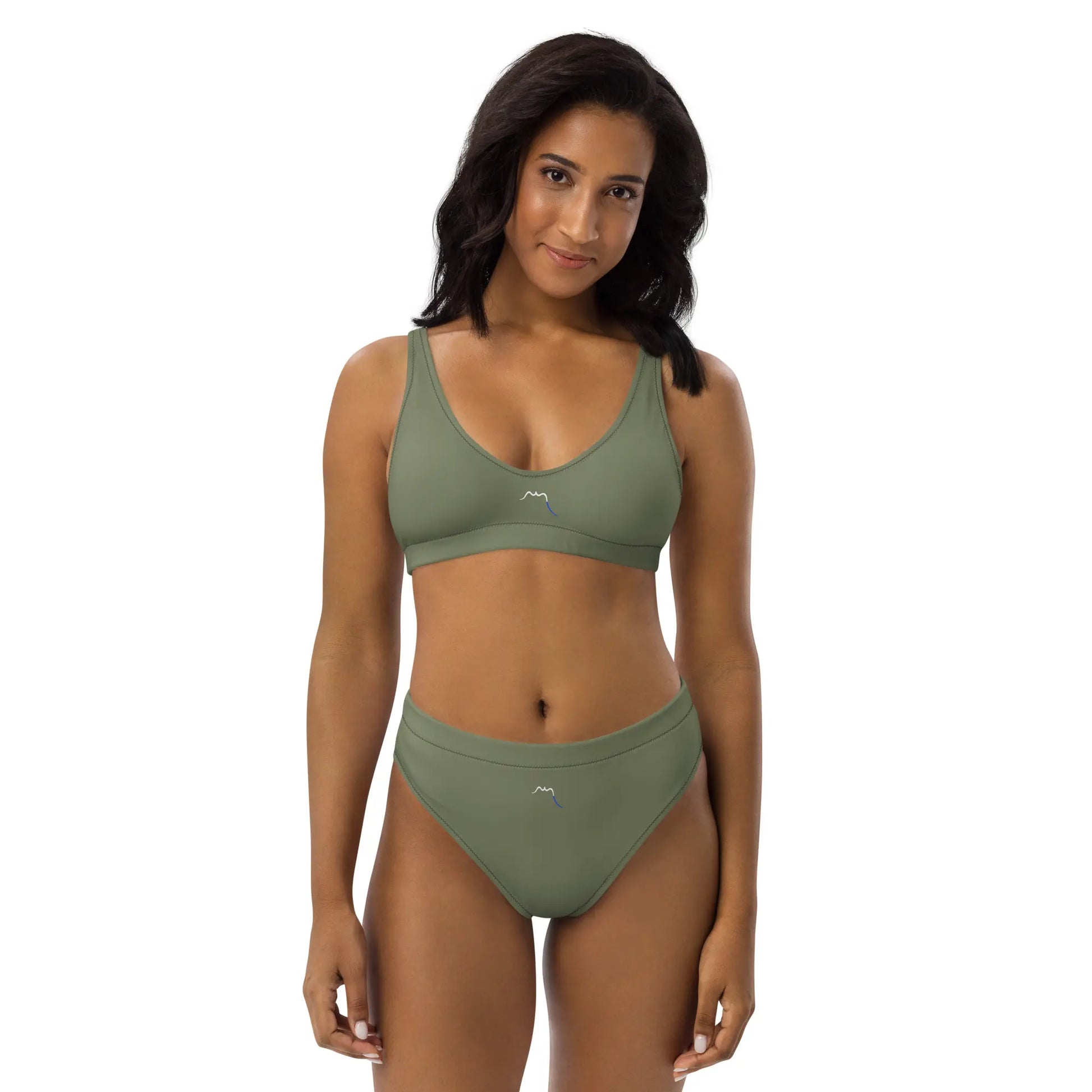 bikini éco-responsable uhabia porté face coloris vert kaki