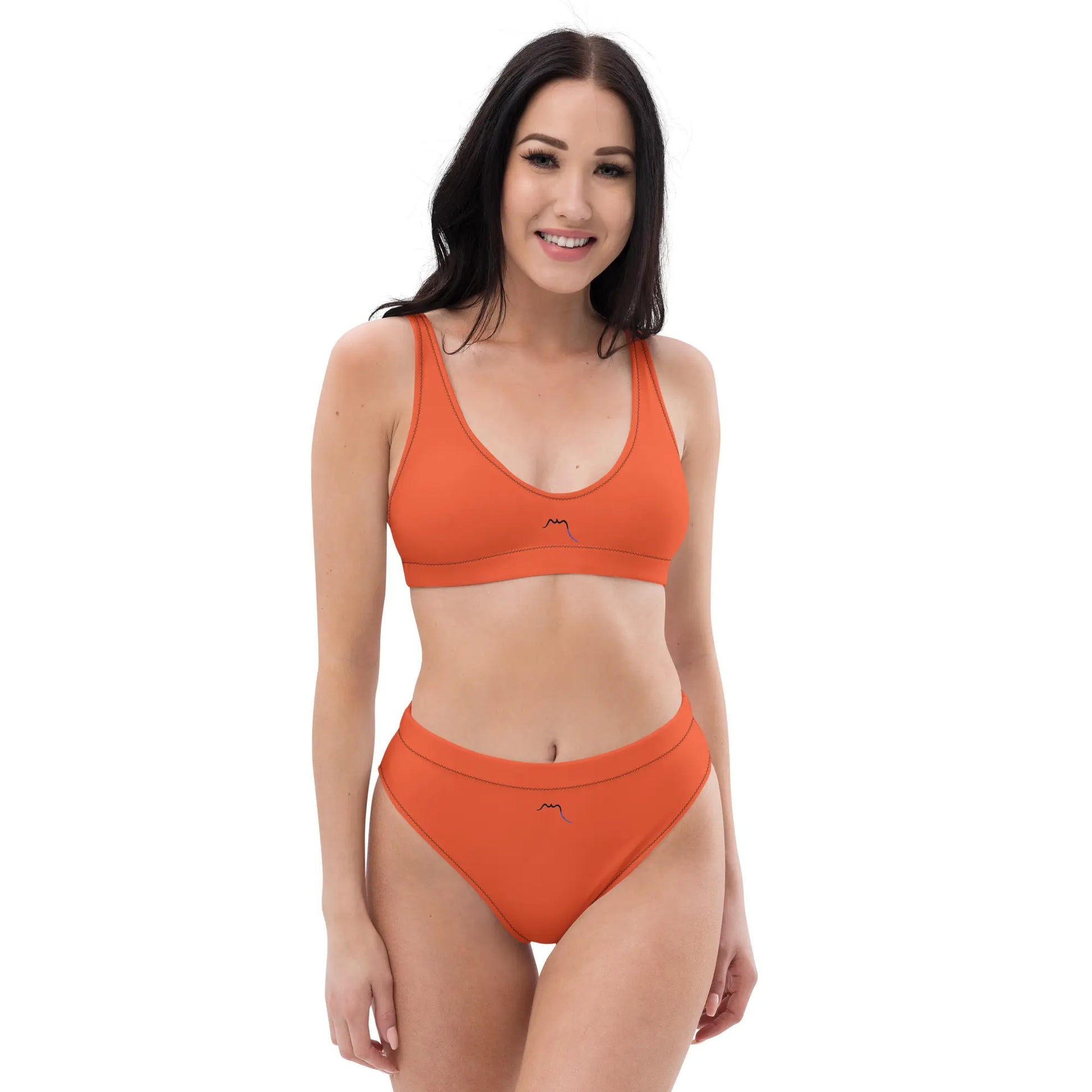 bikini éco-responsable uhabia porté face coloris orange