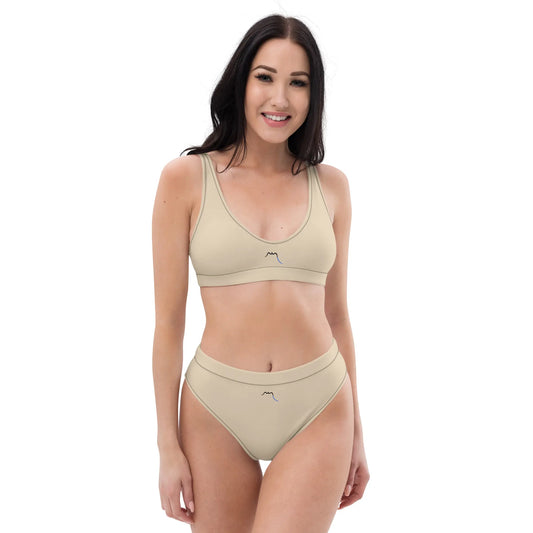 bikini éco-responsable uhabia porté face coloris beige clair
