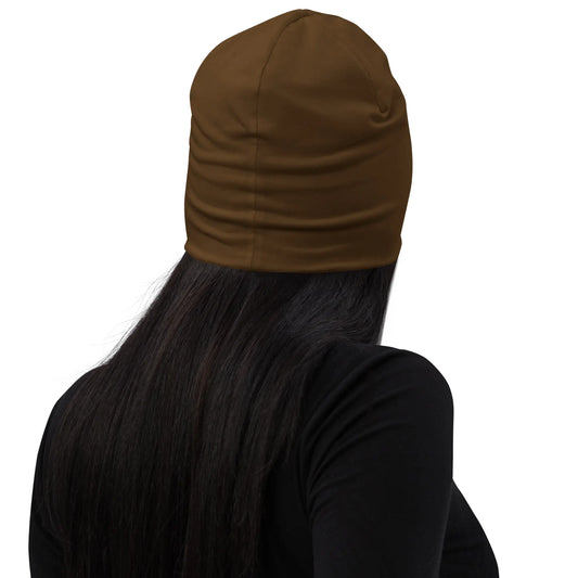 bonnet ttiki porté dos coloris marron chocolat