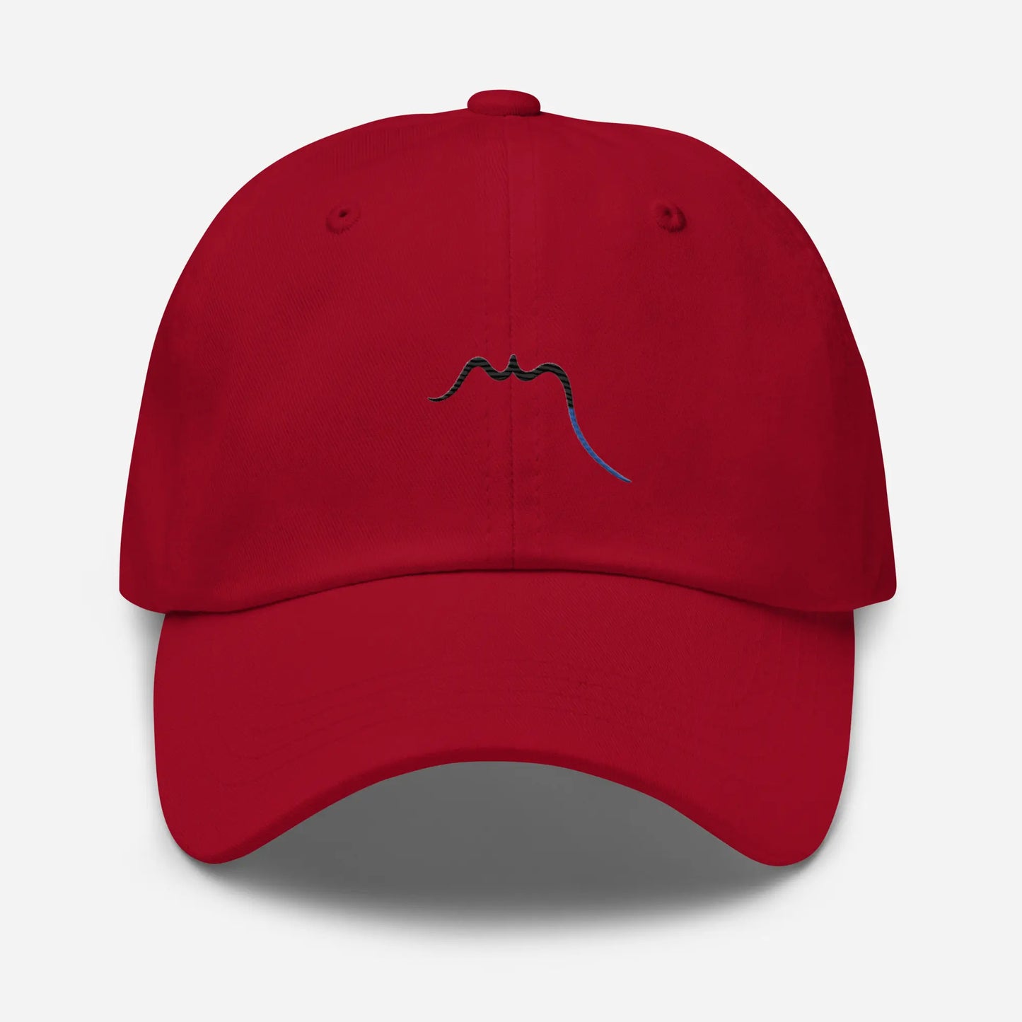 casquette de baseball en sergé de coton réglable face coloris rouge foncé
