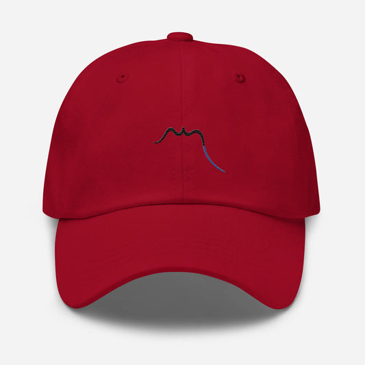 casquette de baseball en sergé de coton réglable face coloris rouge foncé