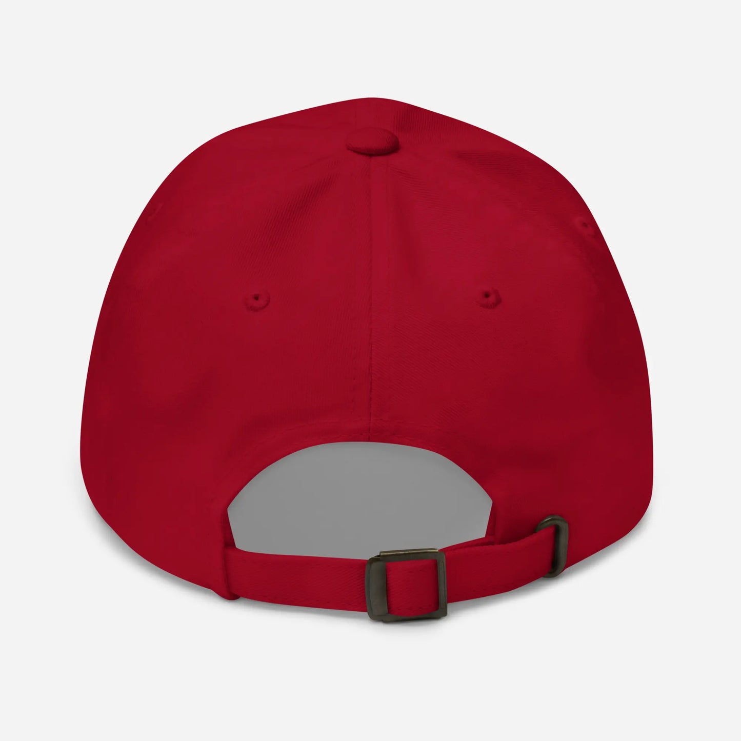 casquette de baseball en sergé de coton réglable dos coloris rouge foncé