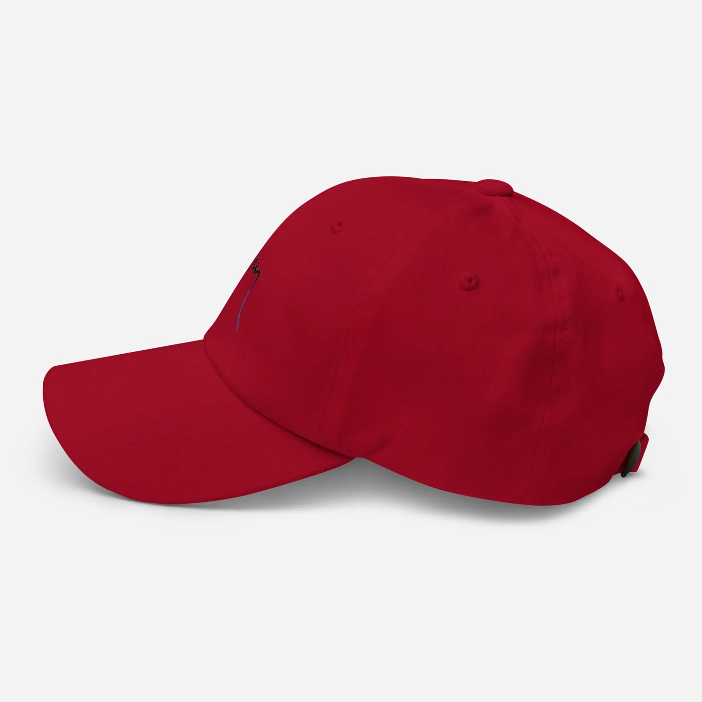 casquette de baseball en sergé de coton réglable côté coloris rouge foncé