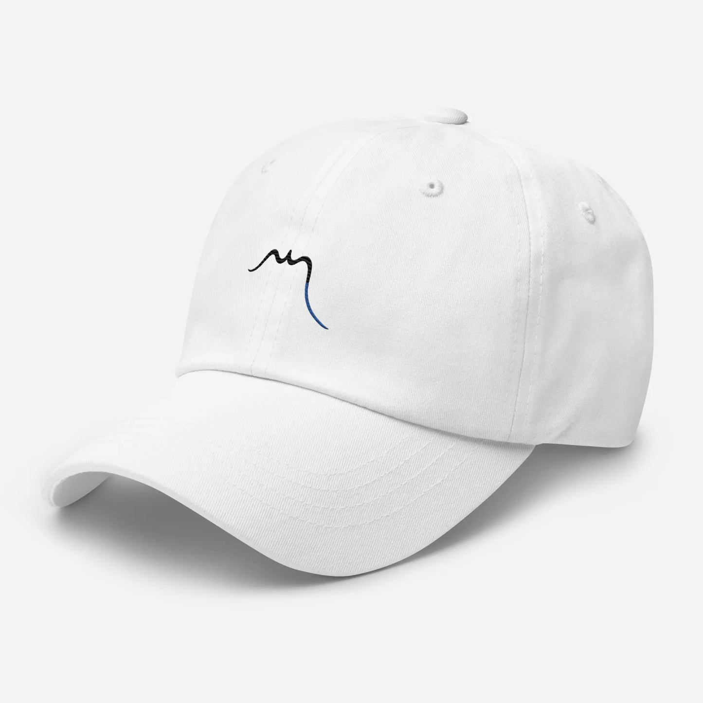 casquette de baseball en sergé de coton réglable trois quart coloris blanc