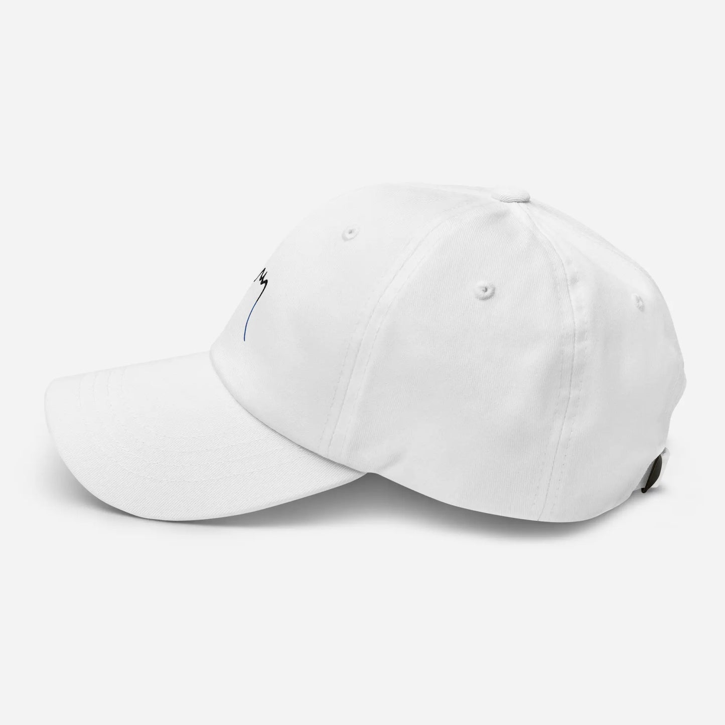 casquette de baseball en sergé de coton réglable côté coloris blanc