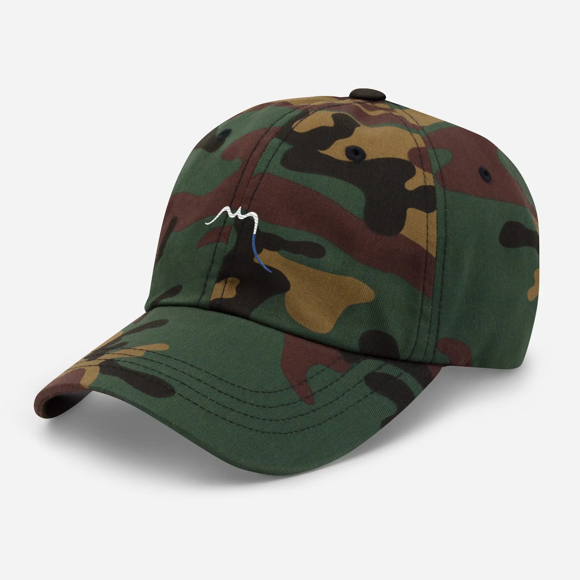 casquette de baseball en sergé de coton réglable trois quart coloris camouflage