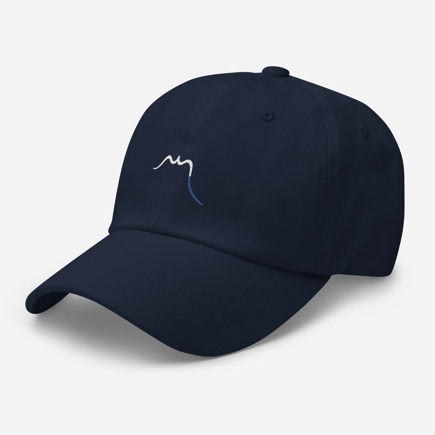 casquette de baseball en sergé de coton réglable trois quart coloris bleu marine