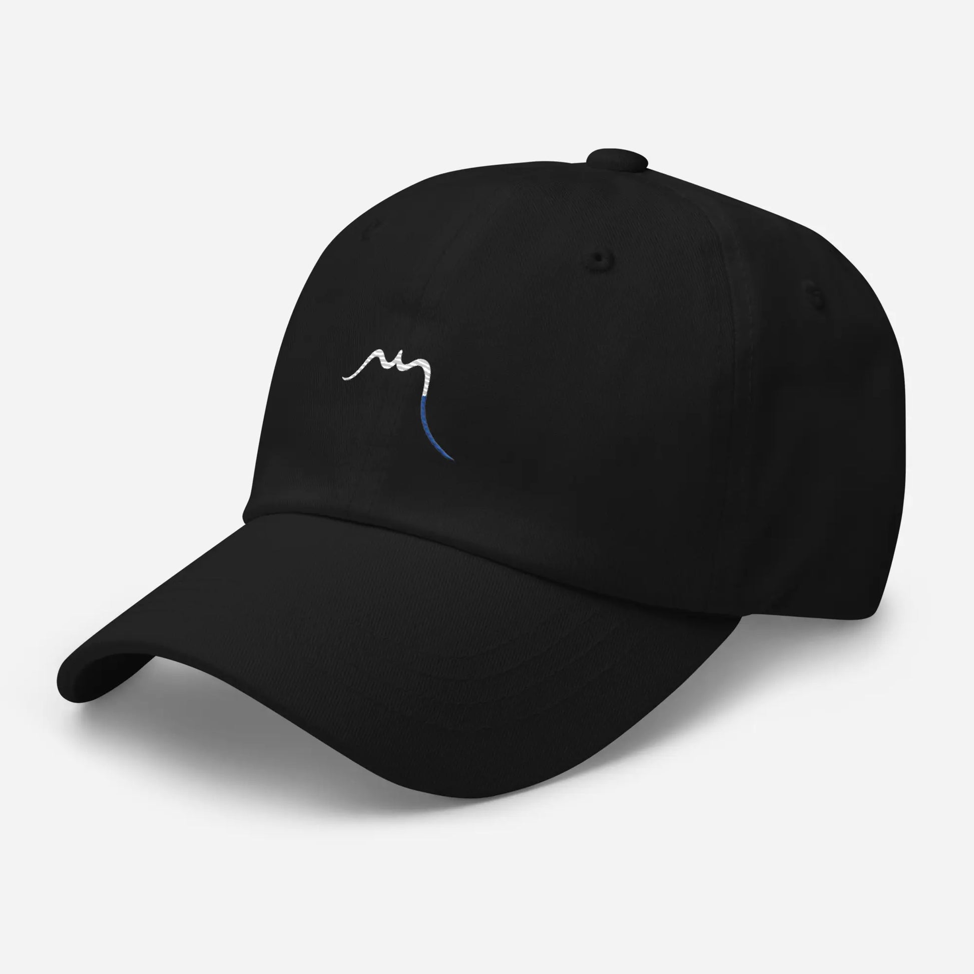 casquette de baseball en sergé de coton réglable trois quart coloris noir