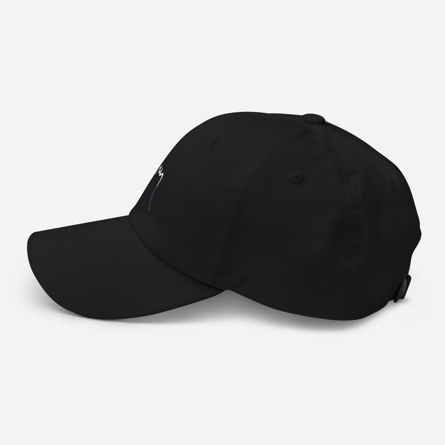casquette de baseball en sergé de coton réglable côté coloris noir