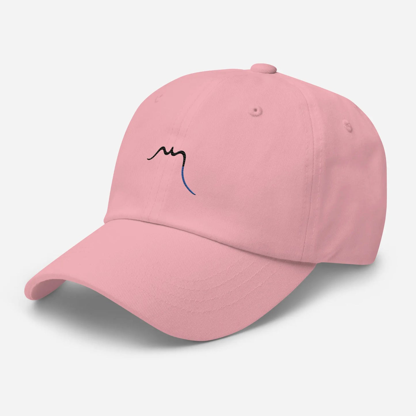 casquette de baseball en sergé de coton réglable trois quart coloris rose pâle