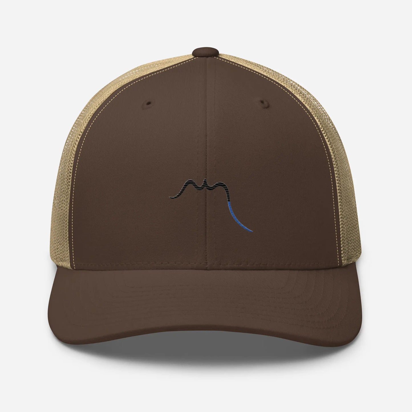 casquette de camionneur respirante légère et réglable face coloris marron et beige logo noir