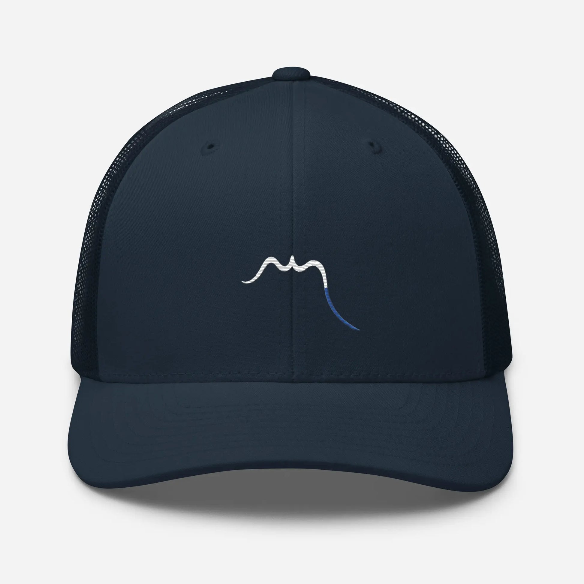 casquette de camionneur respirante légère et réglable face coloris bleu marine logo blanc