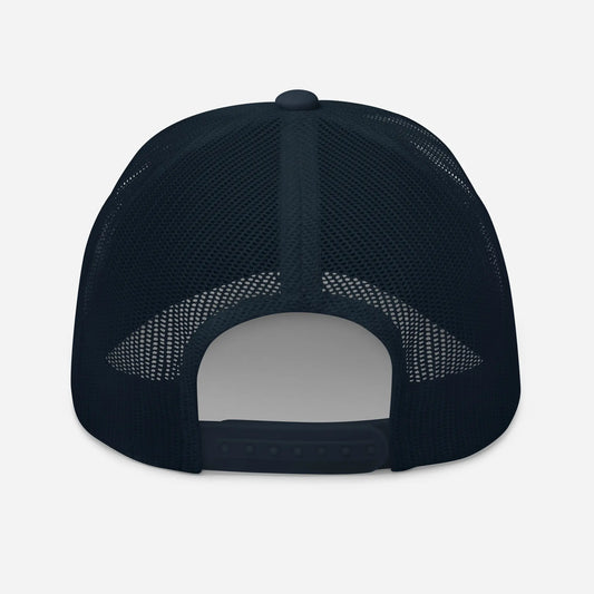 casquette de camionneur respirante légère et réglable dos coloris bleu marine logo blanc