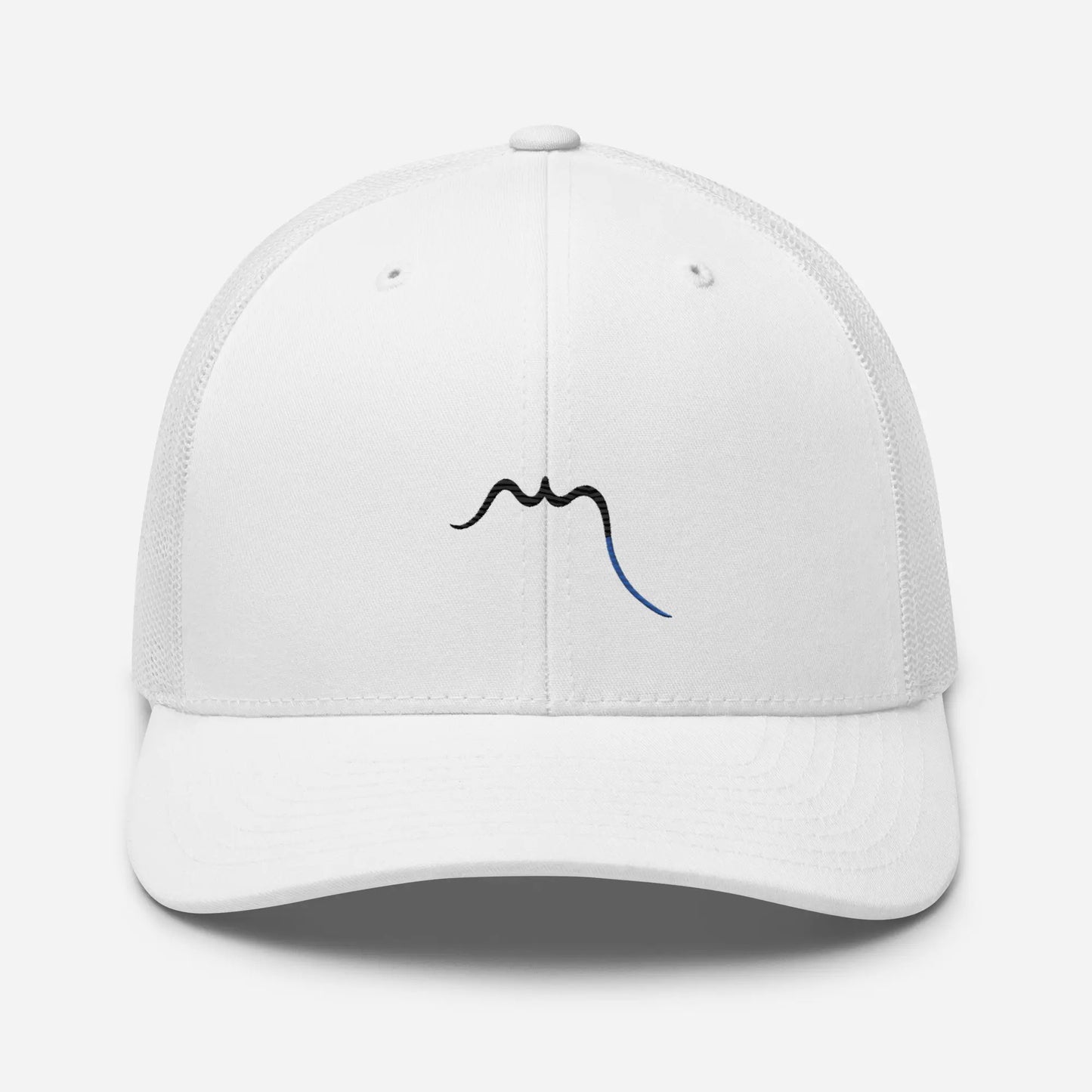 casquette de camionneur respirante légère et réglable face coloris blanc logo noir