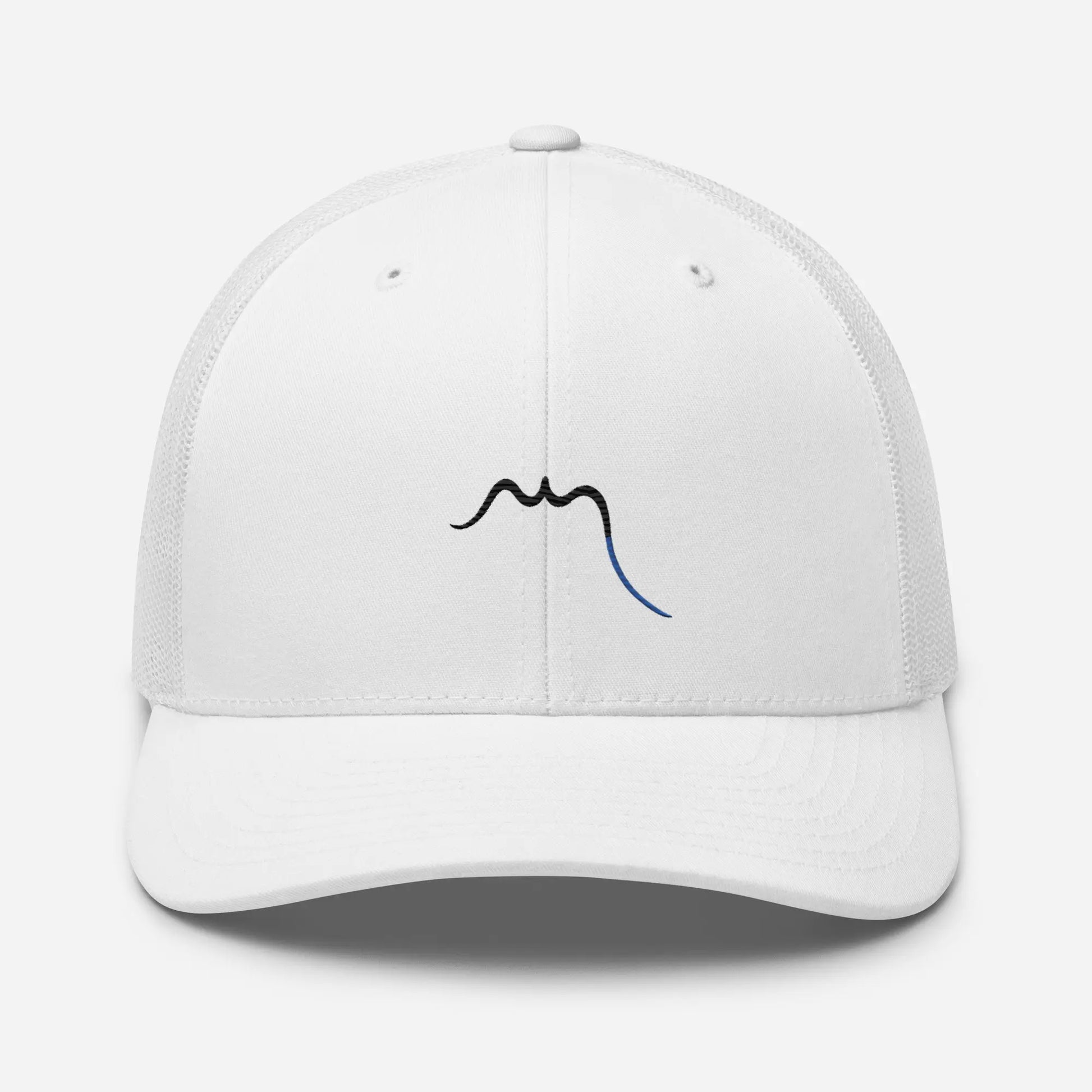 casquette de camionneur respirante légère et réglable face coloris blanc logo noir