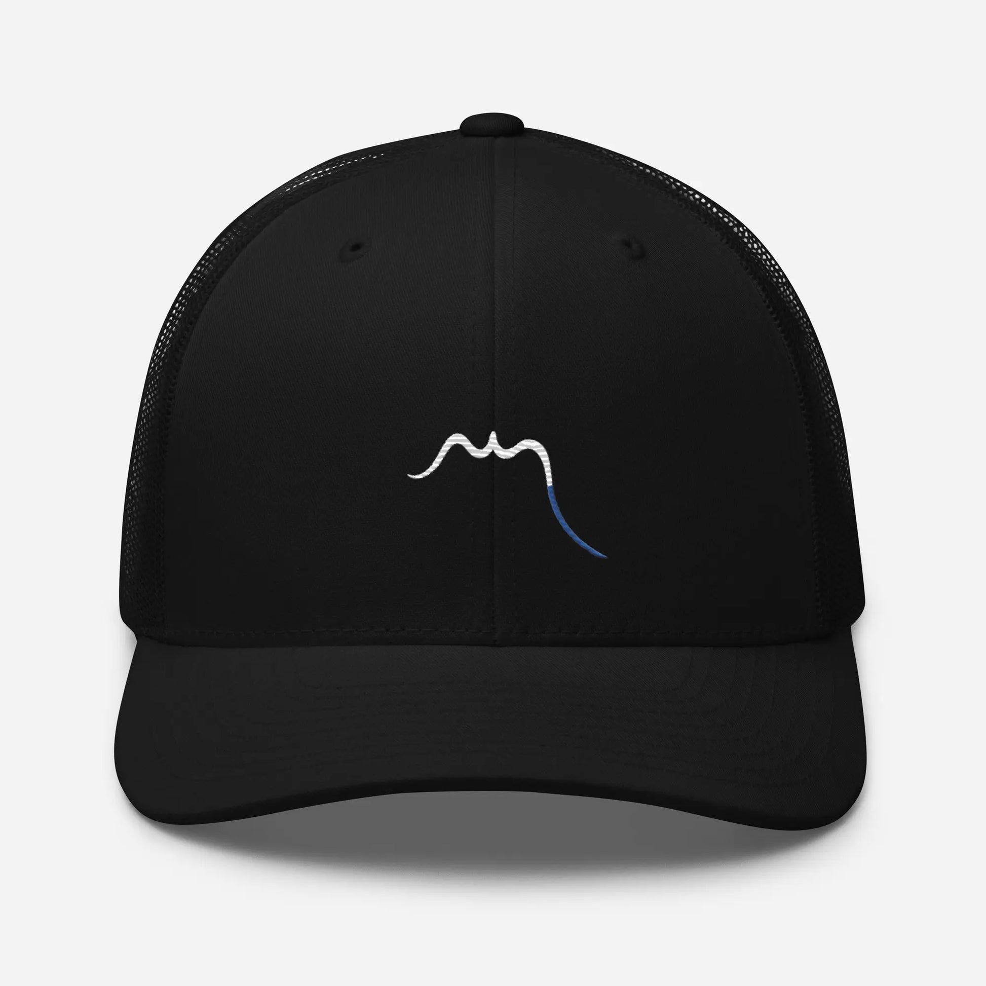 casquette de camionneur respirante légère et réglable face coloris noir logo blanc