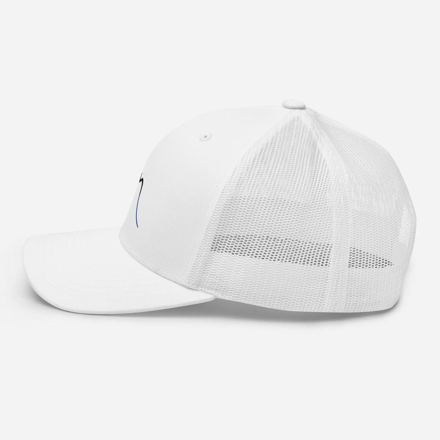 casquette de camionneur respirante légère et réglable côté coloris blanc logo noir