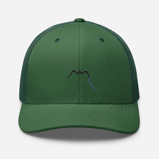 casquette de camionneur respirante légère et réglable face coloris vert forêt logo noir