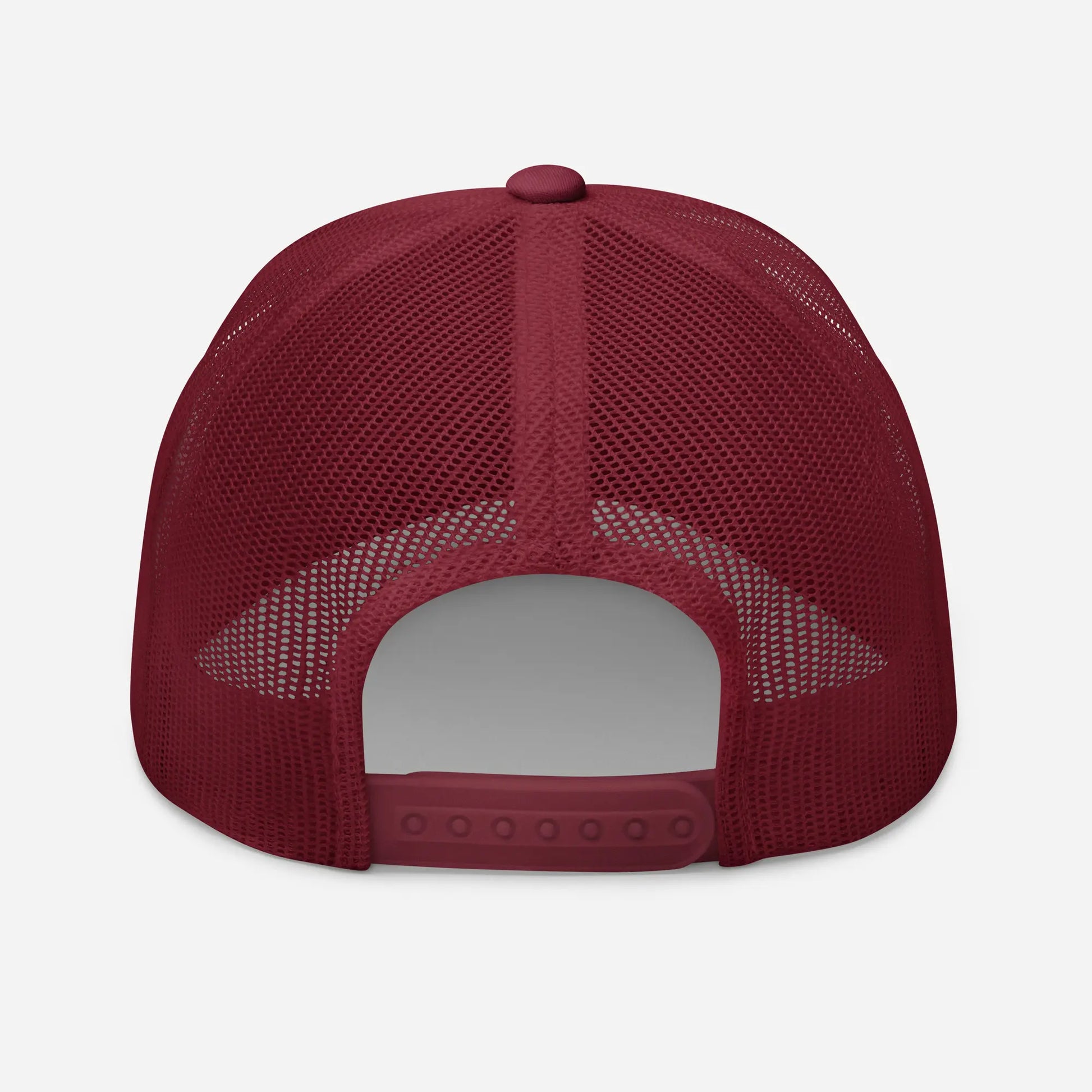 casquette de camionneur respirante légère et réglable dos coloris rouge bordeaux logo noir