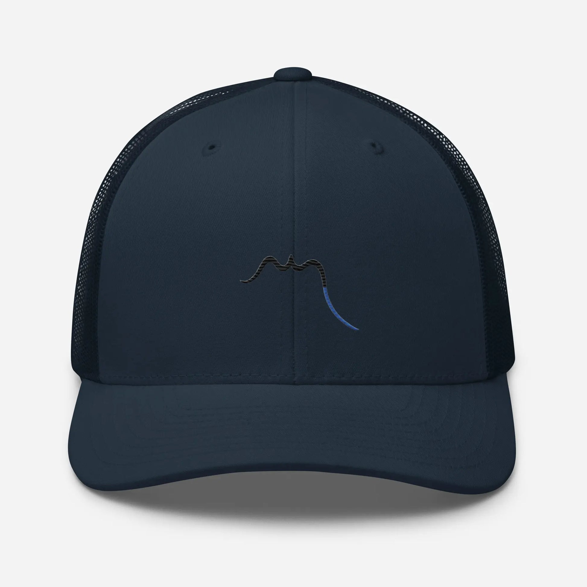 casquette de camionneur respirante légère et réglable face coloris bleu marine logo noir