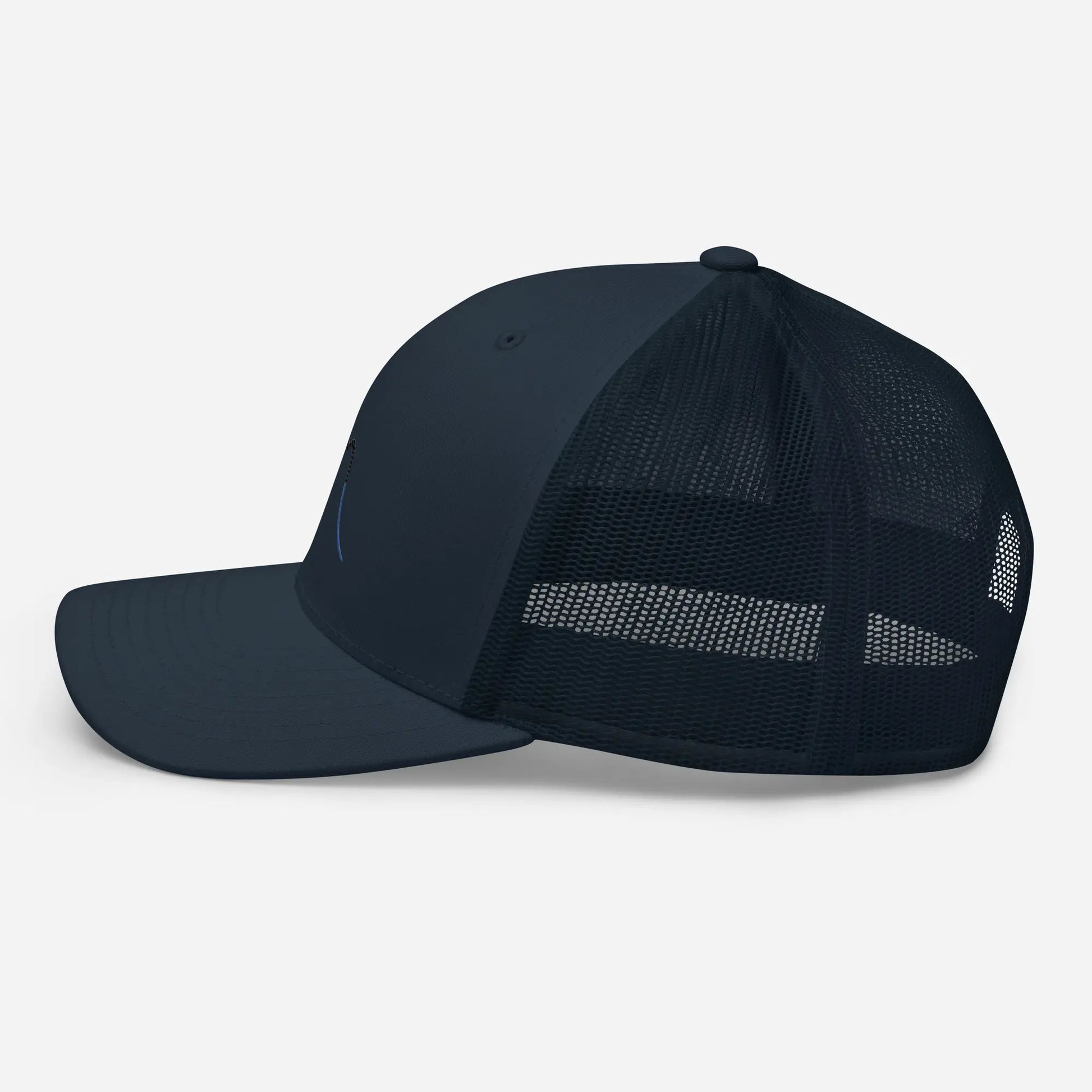 casquette de camionneur respirante légère et réglable côté coloris bleu marine logo noir