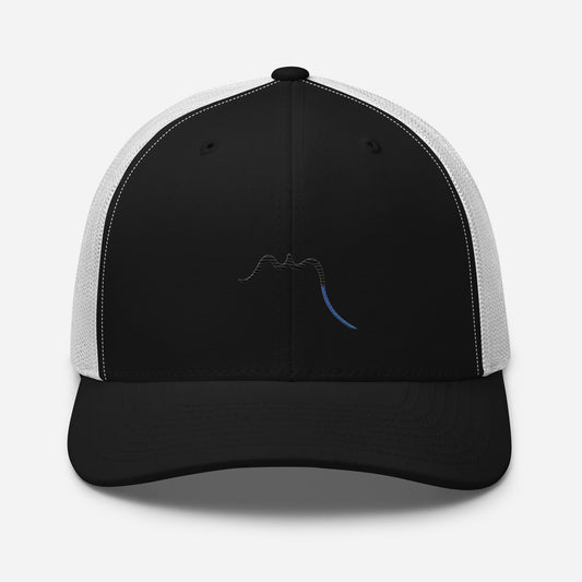 casquette de camionneur respirante légère et réglable face coloris noir et blanc logo noir