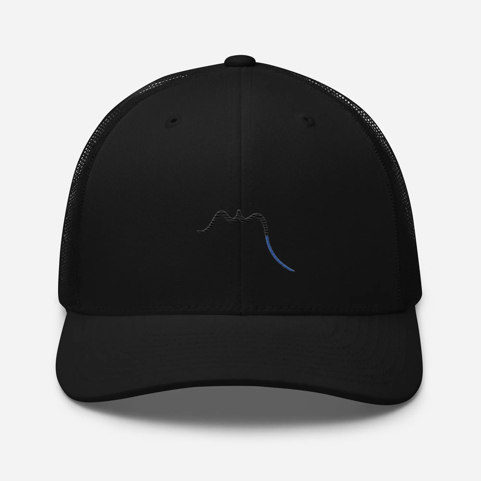 casquette de camionneur respirante légère et réglable face coloris noir logo noir