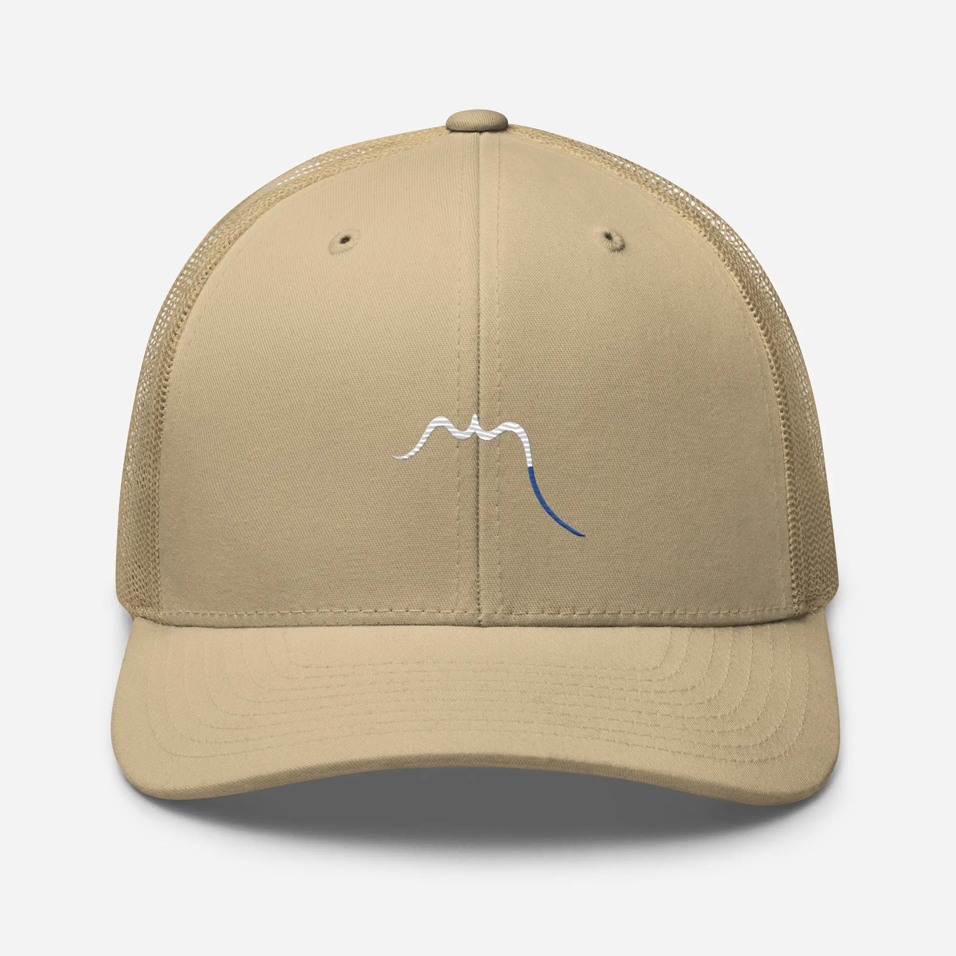 casquette de camionneur respirante légère et réglable face coloris beige logo blanc