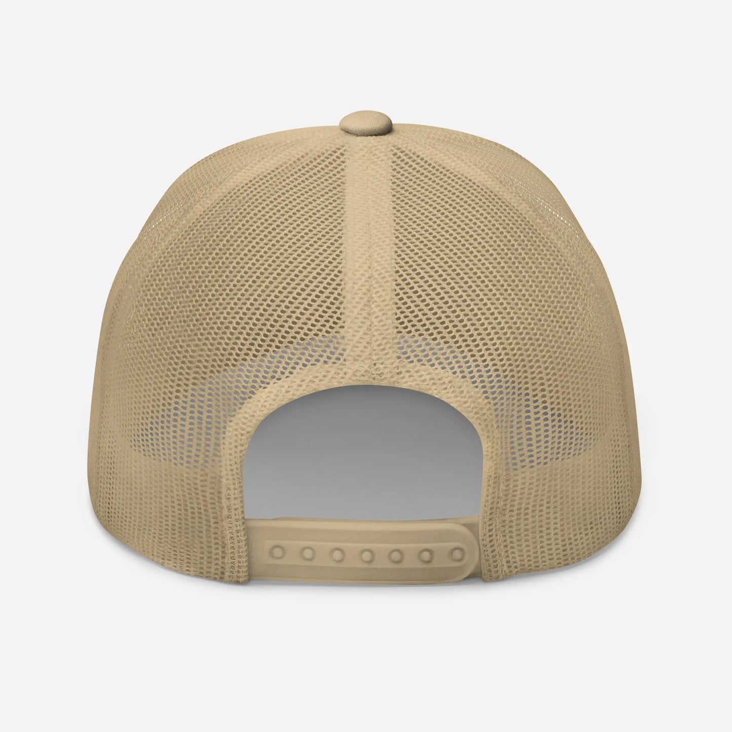 casquette de camionneur respirante légère et réglable dos coloris beige logo blanc
