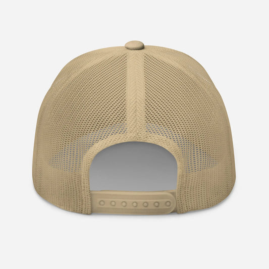 casquette de camionneur respirante légère et réglable dos coloris beige logo blanc