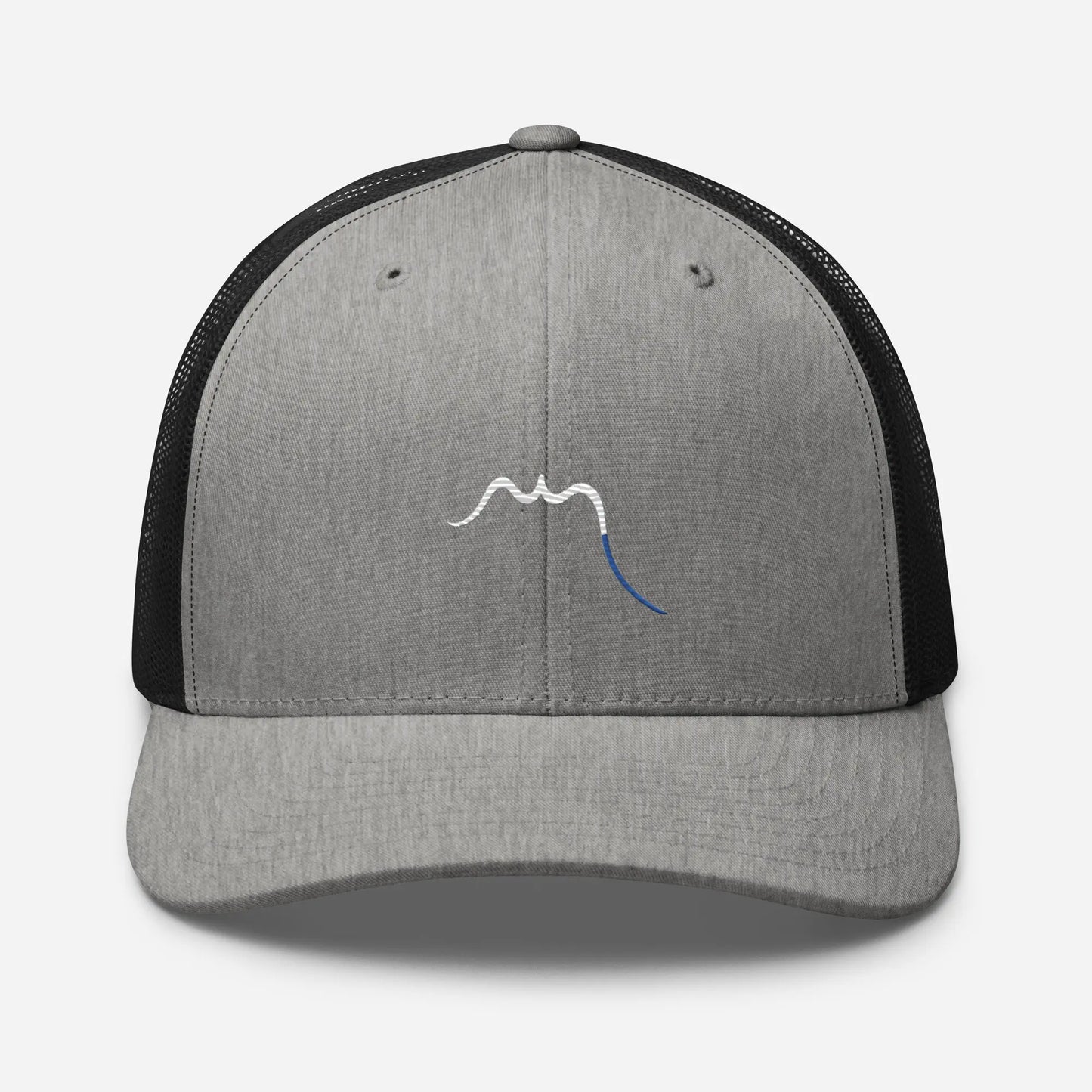 casquette de camionneur respirante légère et réglable face coloris gris souris et noir logo blanc