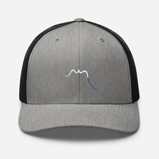 casquette de camionneur respirante légère et réglable face coloris gris souris et noir logo blanc