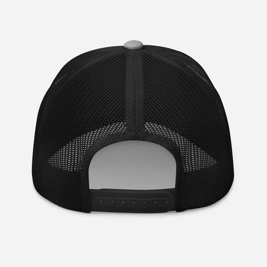 casquette de camionneur respirante légère et réglable dos coloris gris souris et noir logo blanc