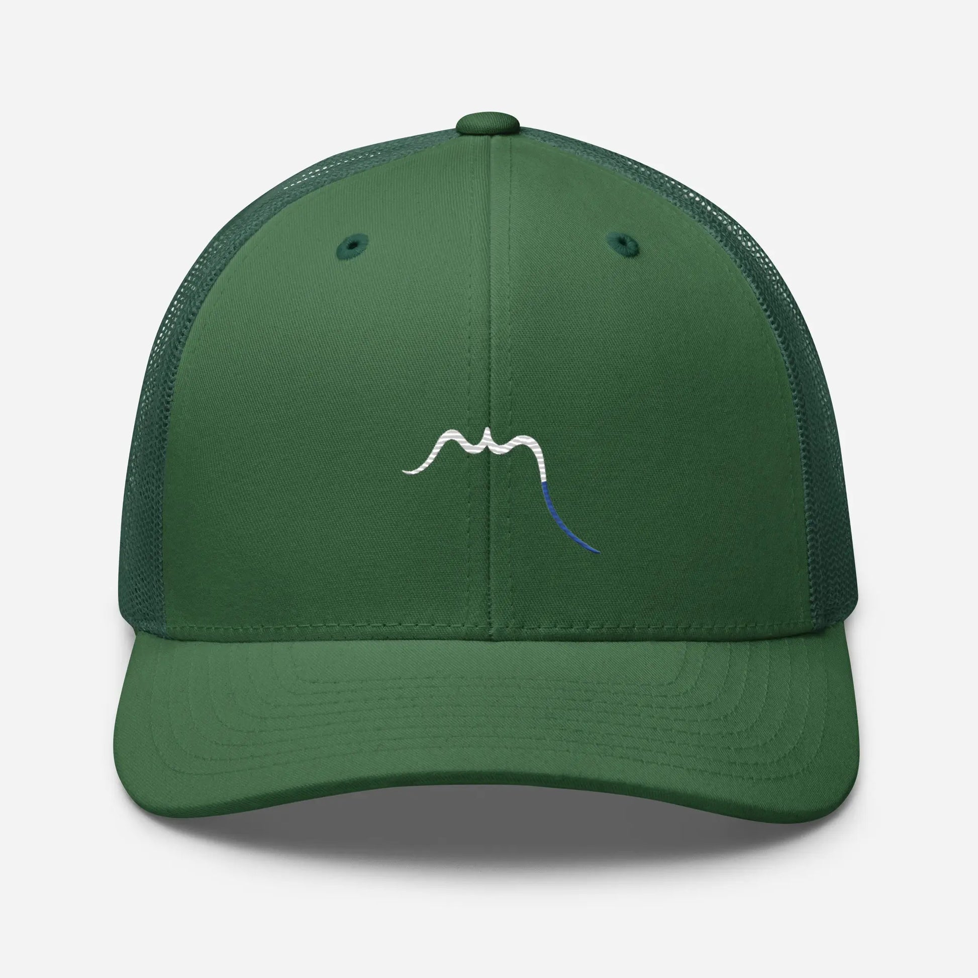 casquette de camionneur respirante légère et réglable face coloris vert forêt logo blanc