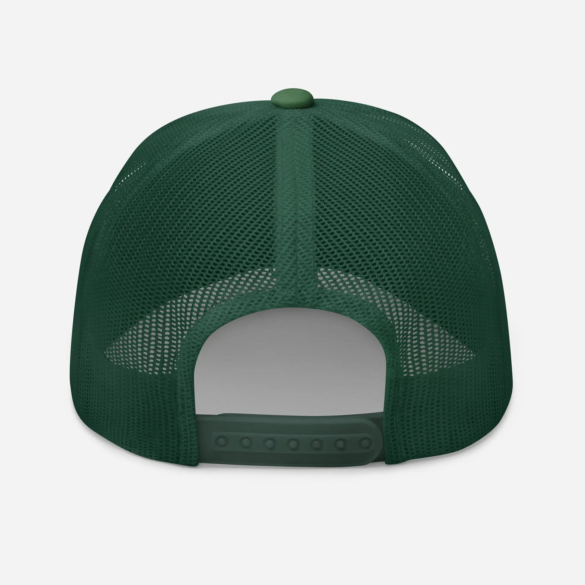 casquette de camionneur respirante légère et réglable dos coloris vert forêt logo blanc