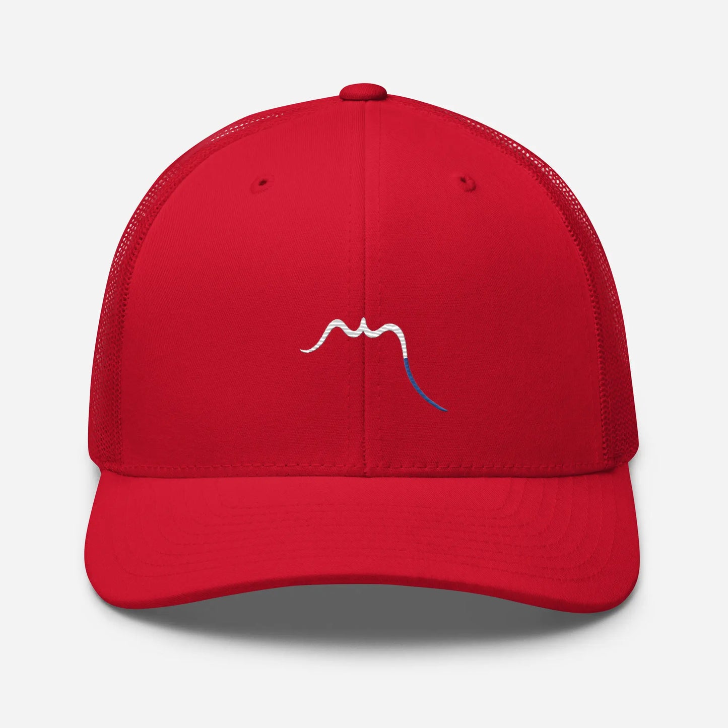 casquette de camionneur respirante légère et réglable face coloris rouge logo blanc