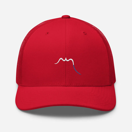 casquette de camionneur respirante légère et réglable face coloris rouge logo blanc