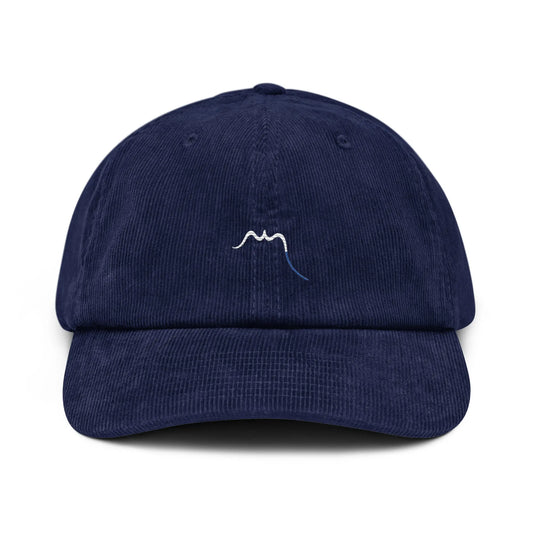 casquette en velours côtelé réglable face coloris bleu marine