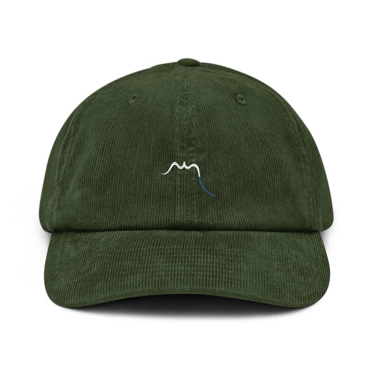 casquette en velours côtelé réglable face coloris vert forêt
