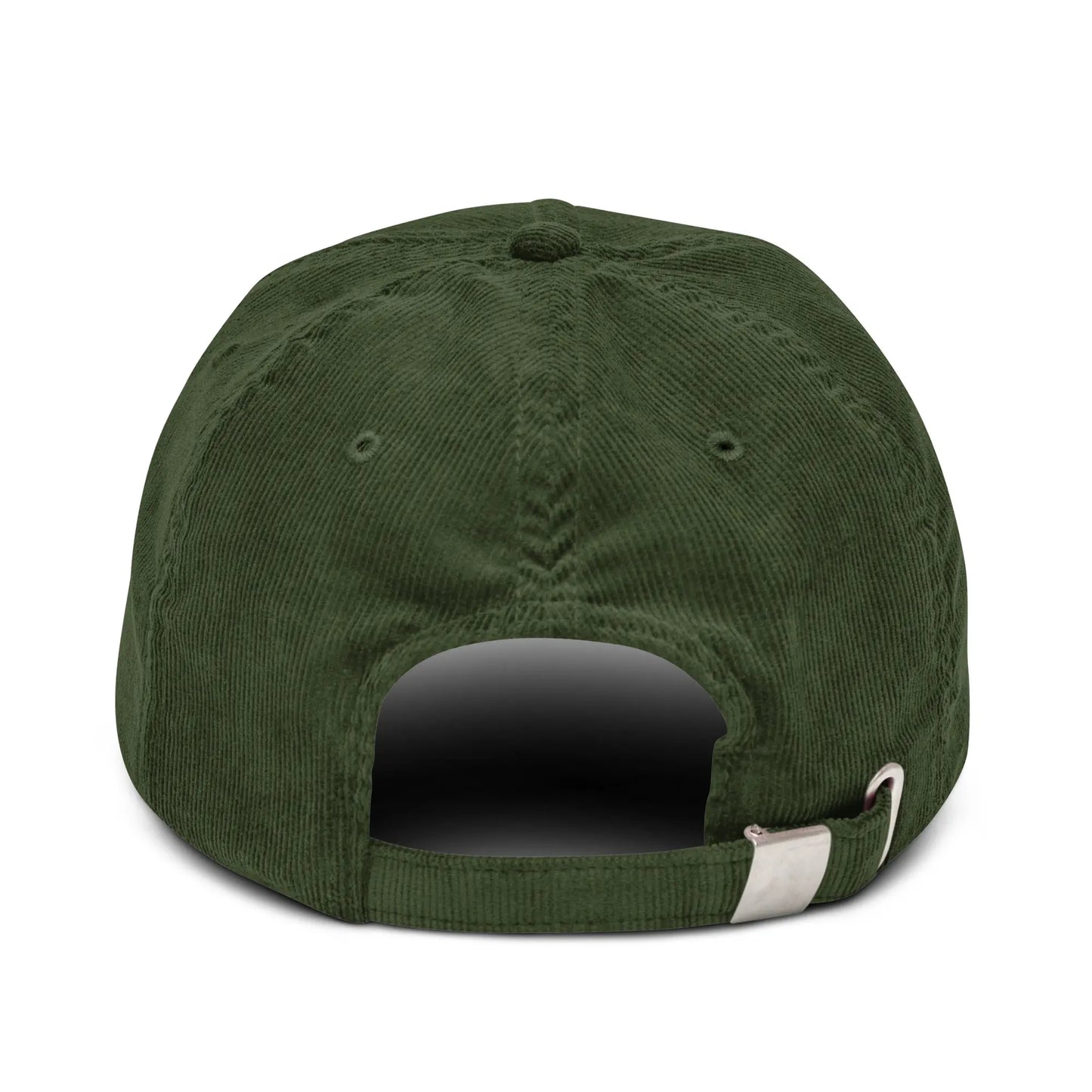 casquette en velours côtelé réglable dos coloris vert forêt