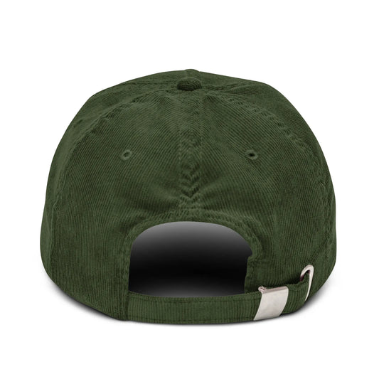 casquette en velours côtelé réglable dos coloris vert forêt
