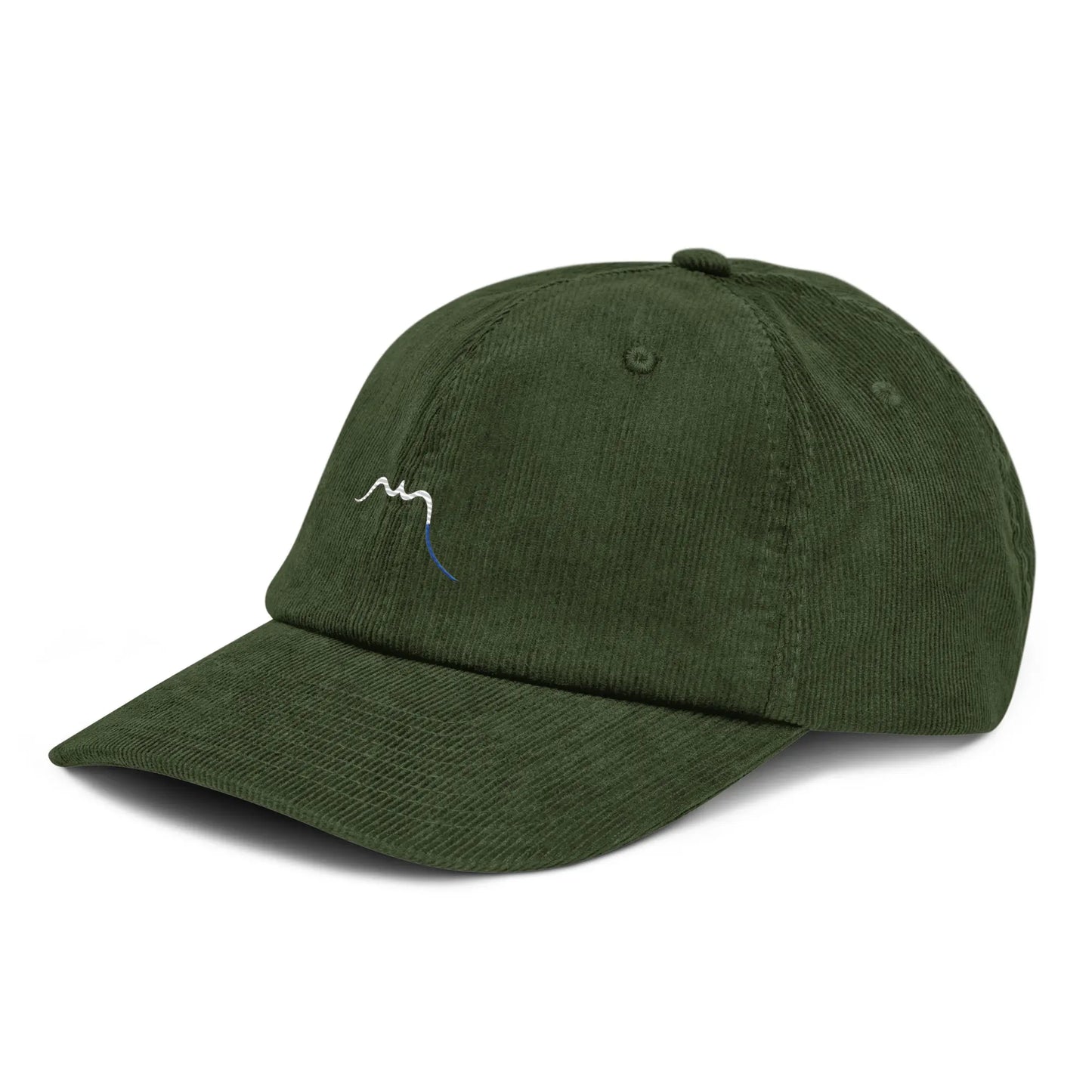casquette en velours côtelé régable trois quart coloris vert forêt